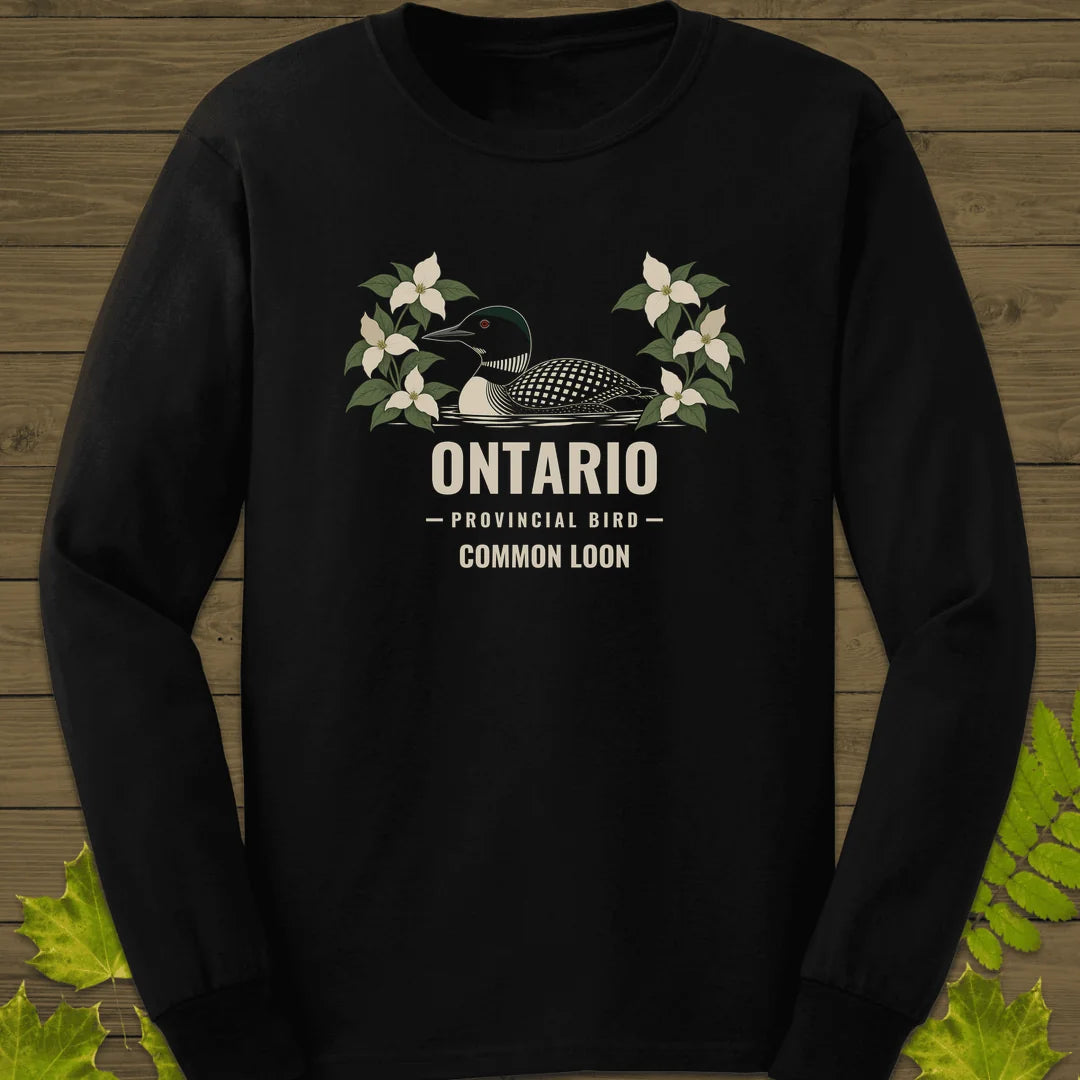 Ontario Provincial Bird Long Sleeve in Black
