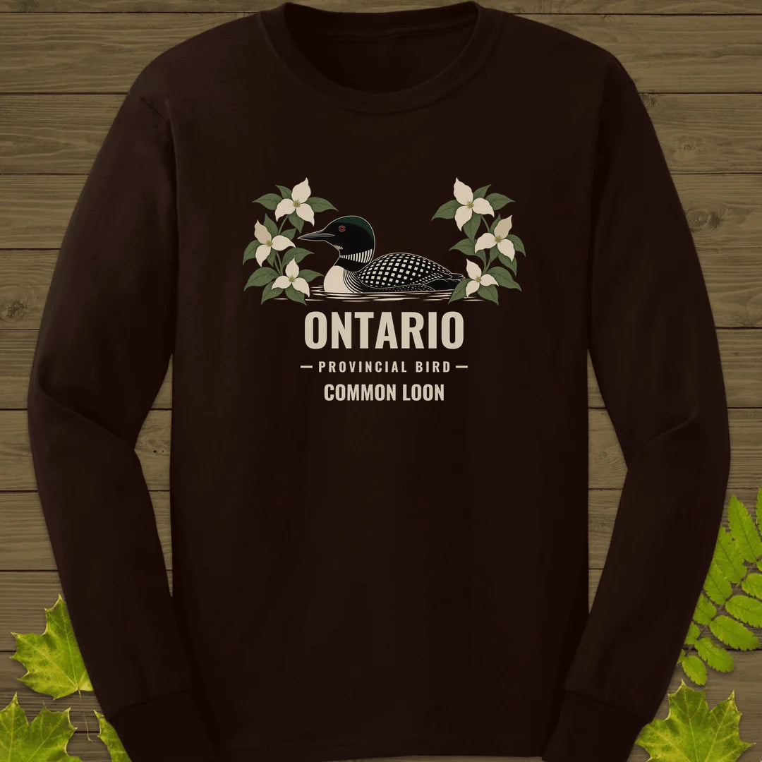 Ontario Provincial Bird Long Sleeve in Dark Chocolate