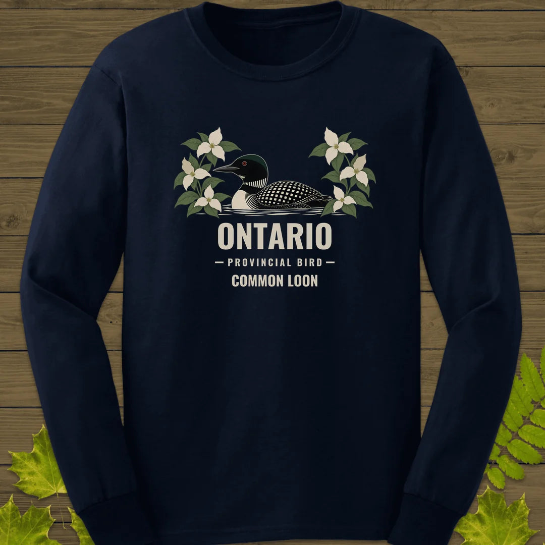Ontario Provincial Bird Long Sleeve in Navy