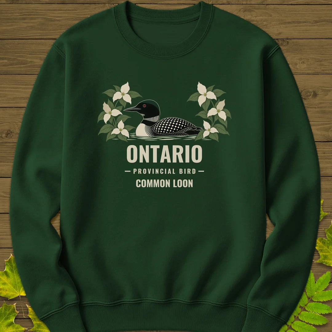 Ontario Provincial Bird Sweatshirt in Forest Green