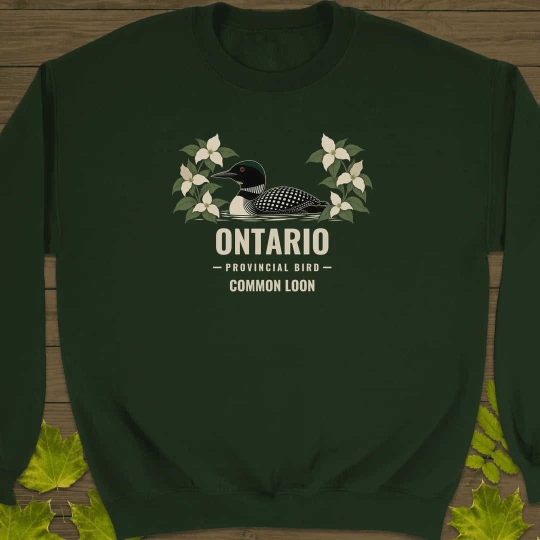 Ontario Provincial Bird Sweatshirt in Forest Green