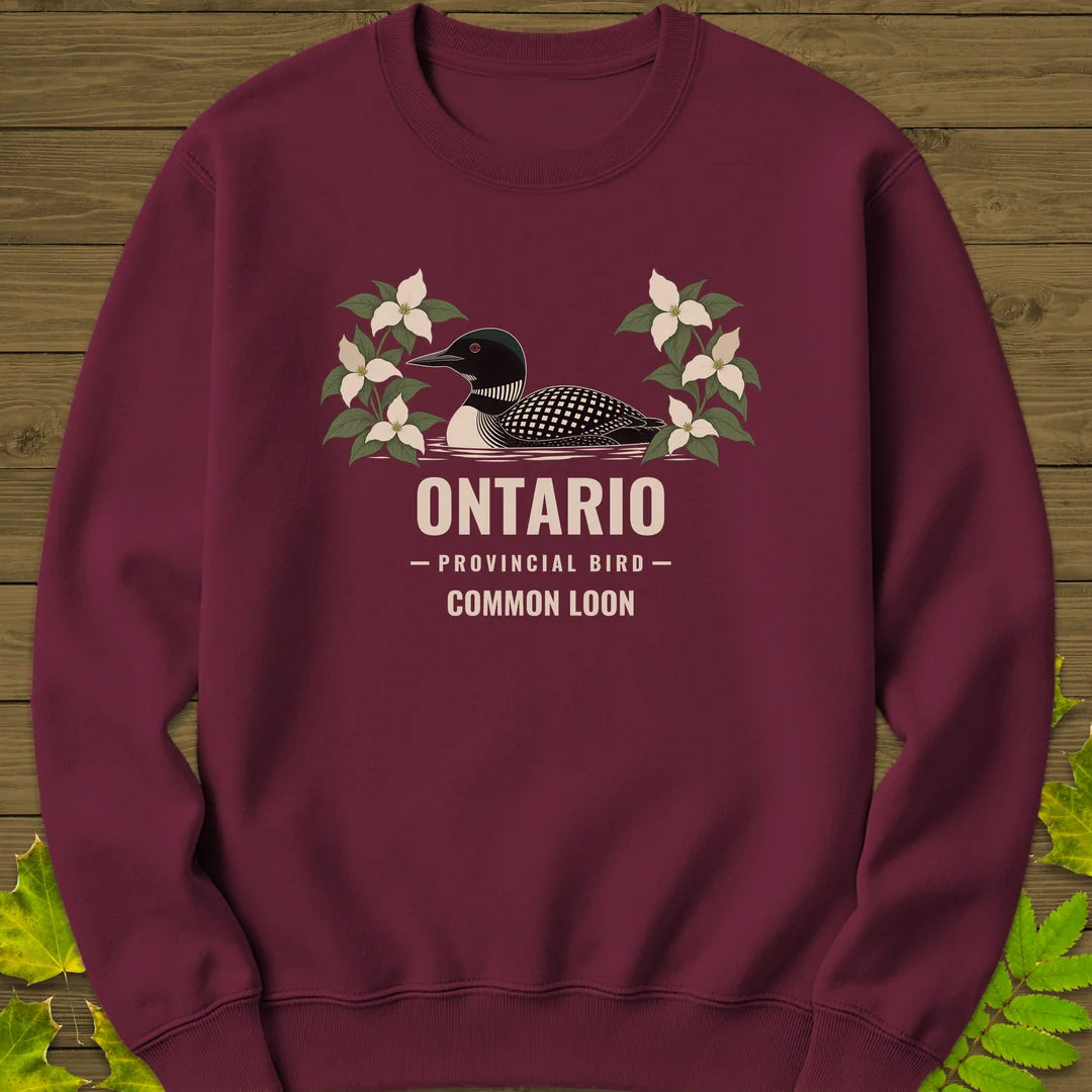 Ontario Provincial Bird Sweatshirt in Maroon