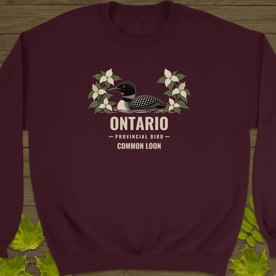 Ontario Provincial Bird Sweatshirt in Maroon