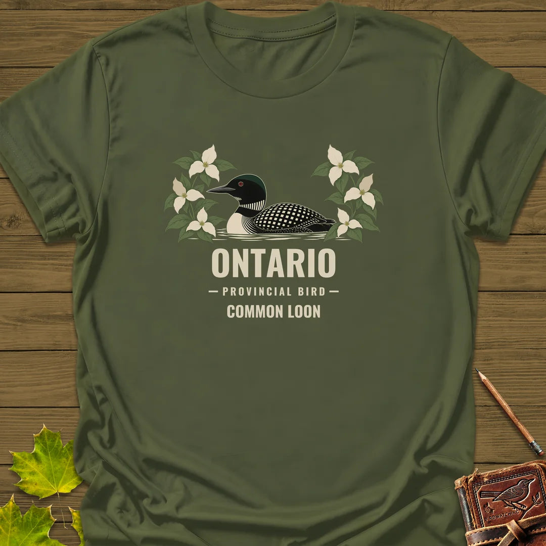 Ontario Provincial Bird T-Shirt in Military Green