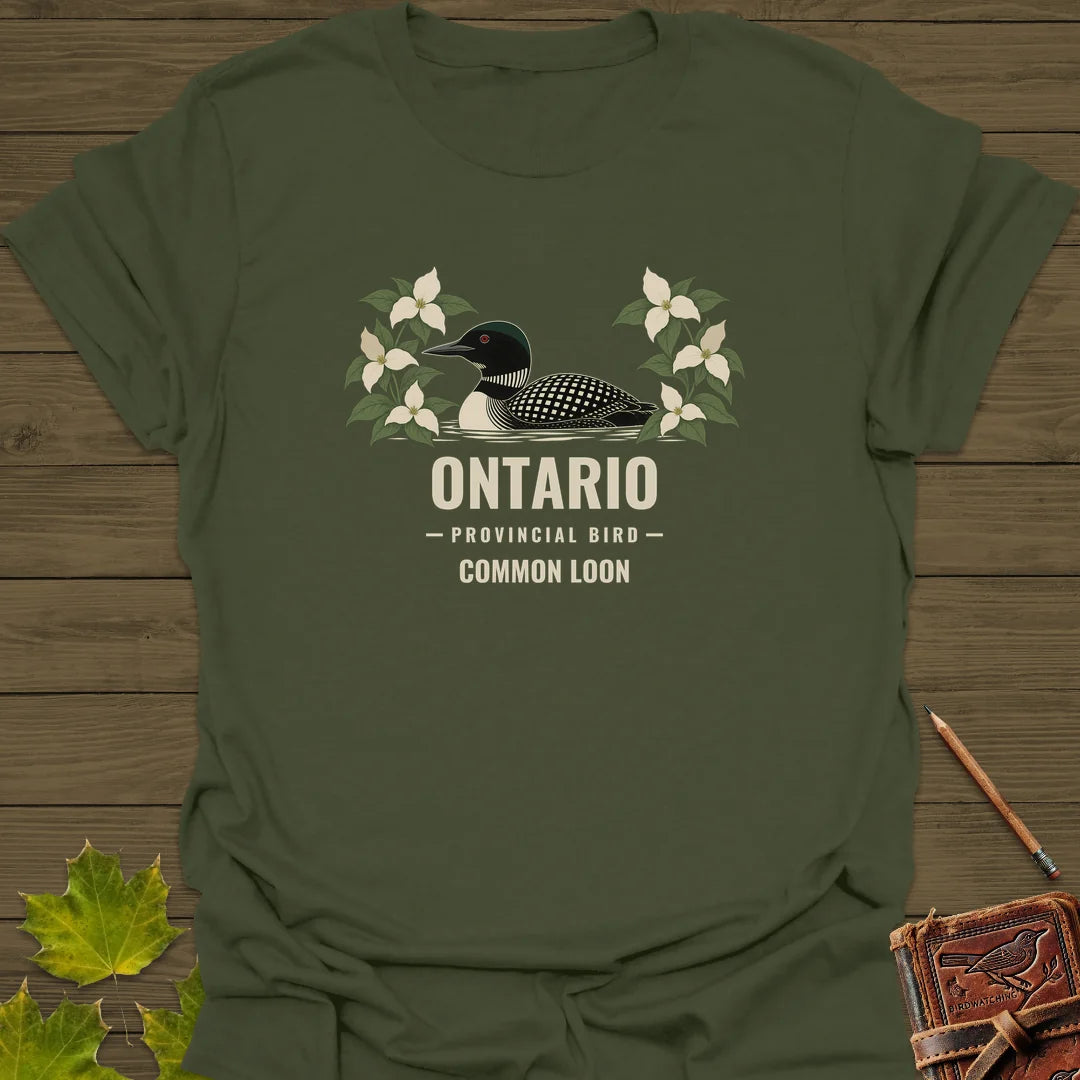 Ontario Provincial Bird T-Shirt in Military Green