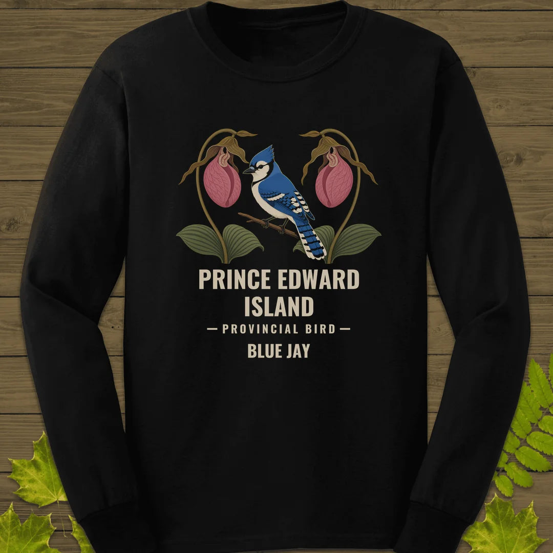 Prince Edward Island Provincial Bird Long Sleeve in Black