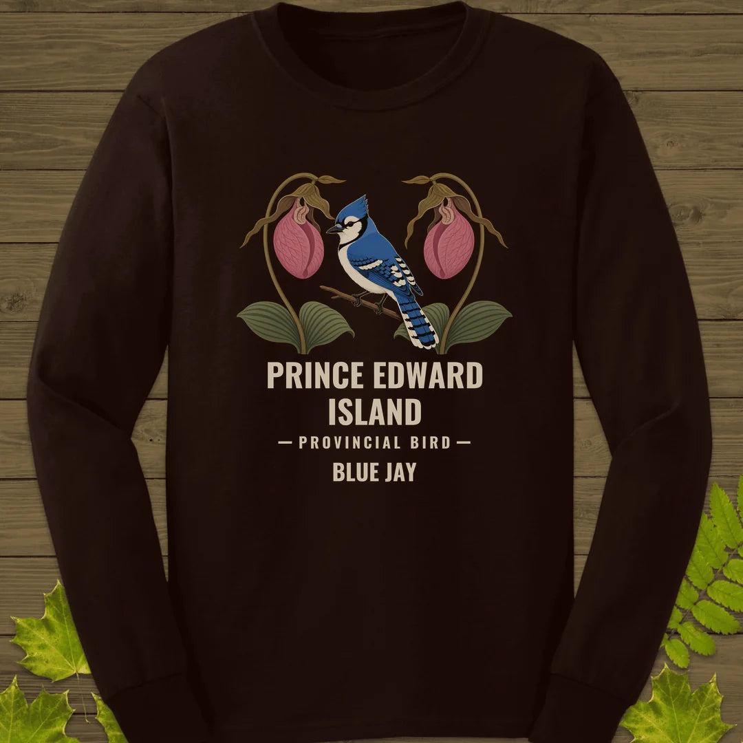 Prince Edward Island Provincial Bird Long Sleeve in Dark Chocolate