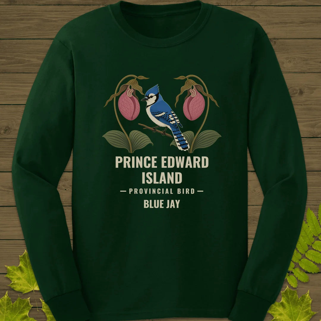 Prince Edward Island Provincial Bird Long Sleeve in Forest Green
