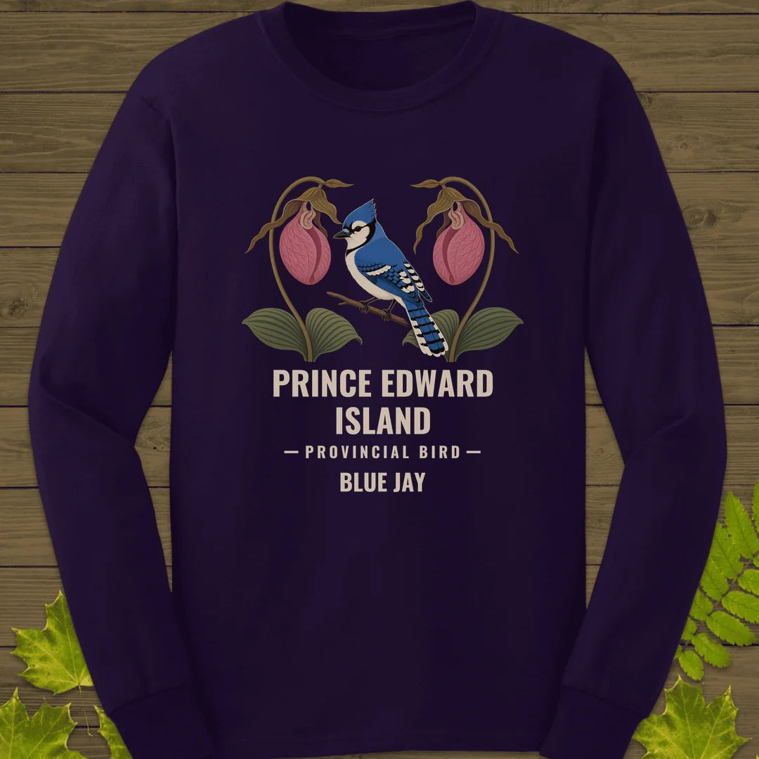 Prince Edward Island Provincial Bird Long Sleeve in Purple