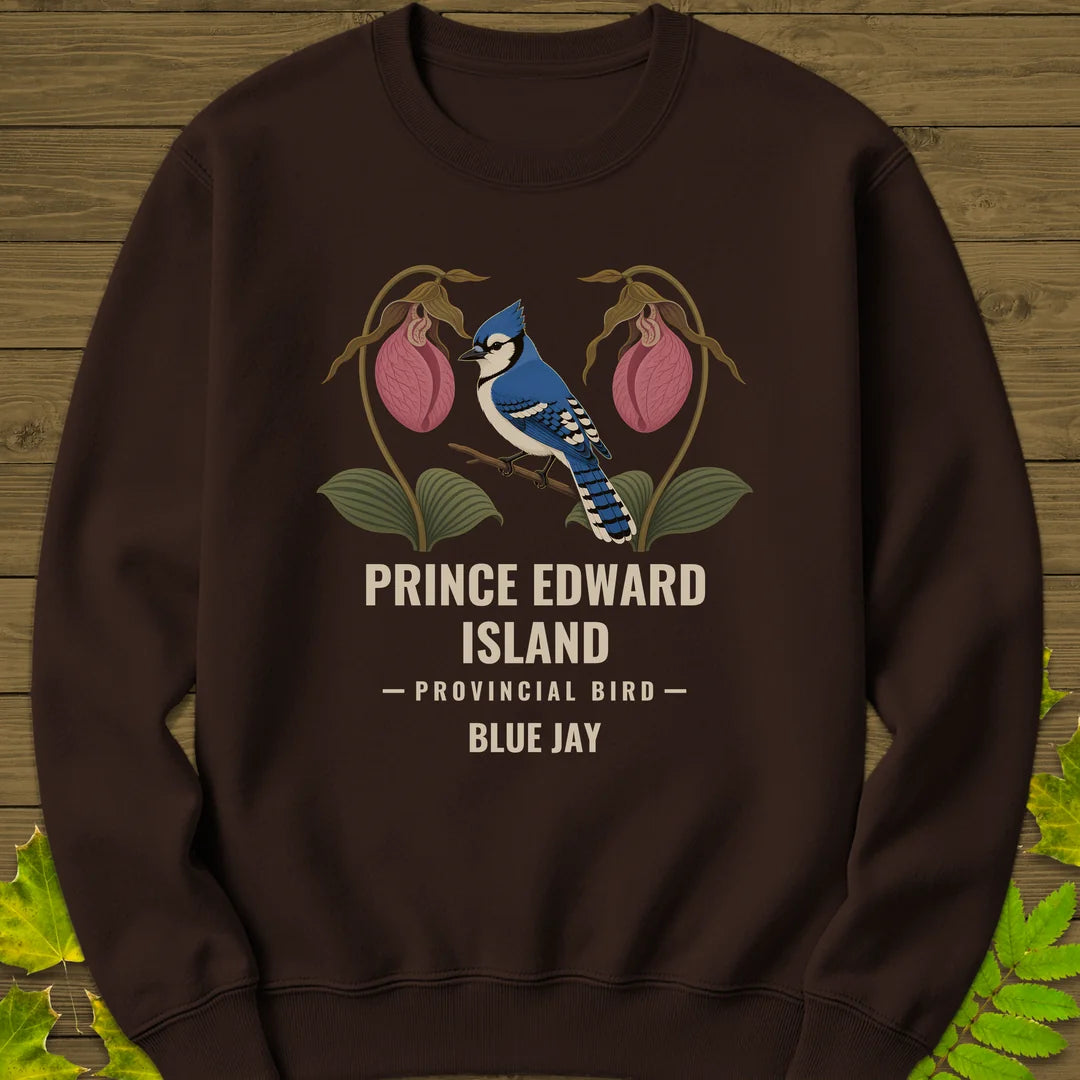 Prince Edward Island Provincial Bird Sweatshirt in Dark Chocolate