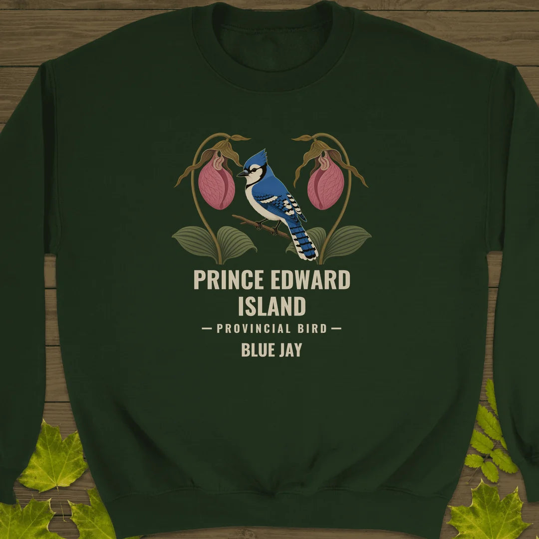 Prince Edward Island Provincial Bird Sweatshirt in Forest Green