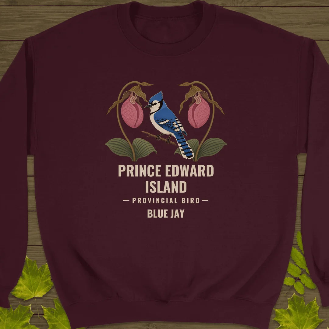 Prince Edward Island Provincial Bird Sweatshirt in Maroon