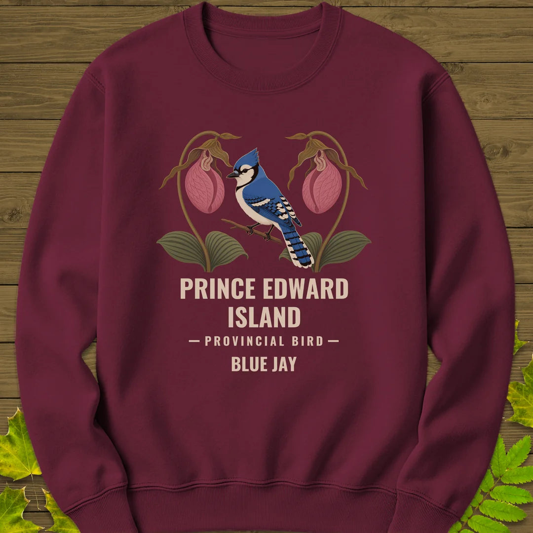 Prince Edward Island Provincial Bird Sweatshirt in Maroon