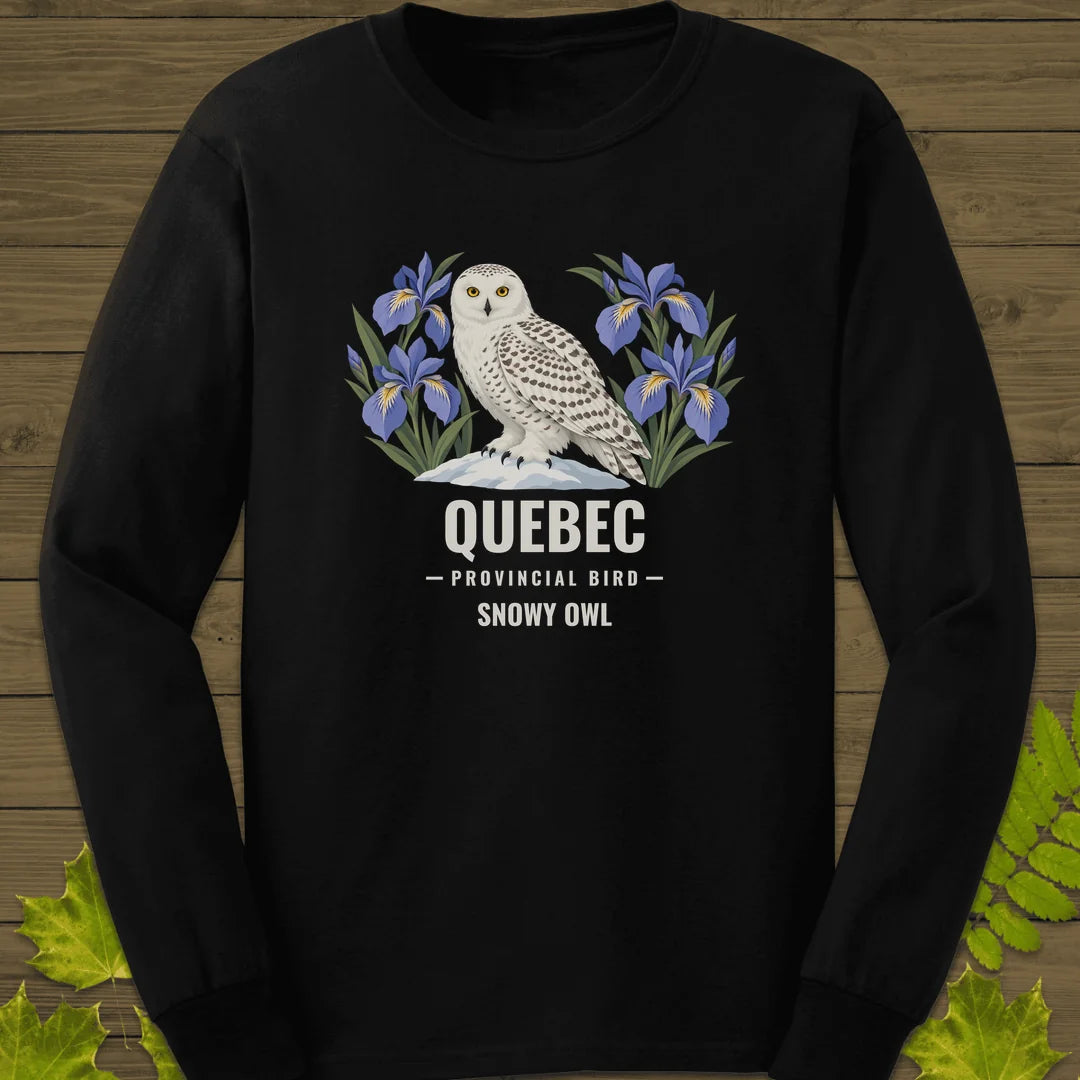 Quebec Provincial Bird Long Sleeve in Black