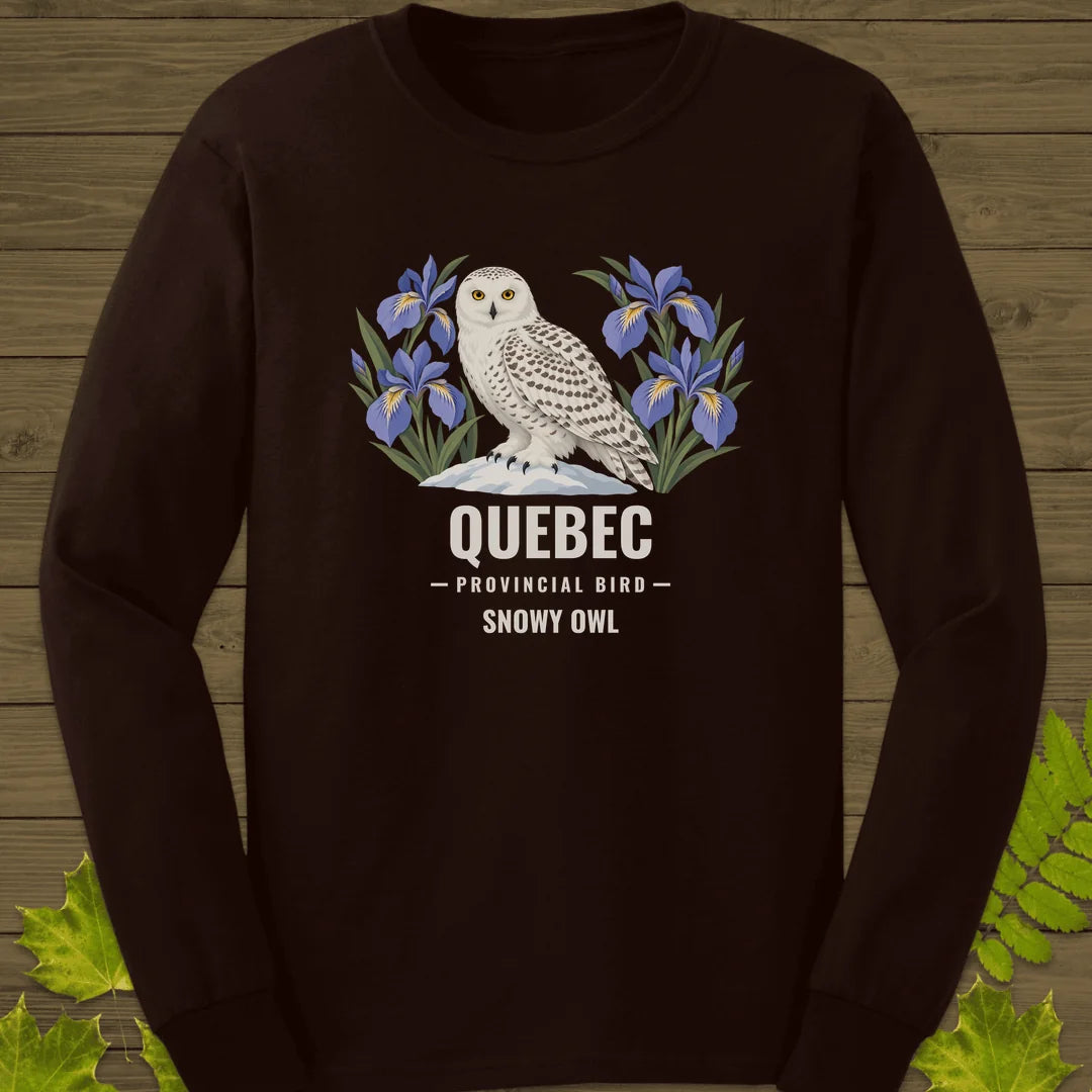 Quebec Provincial Bird Long Sleeve in Dark Chocolate