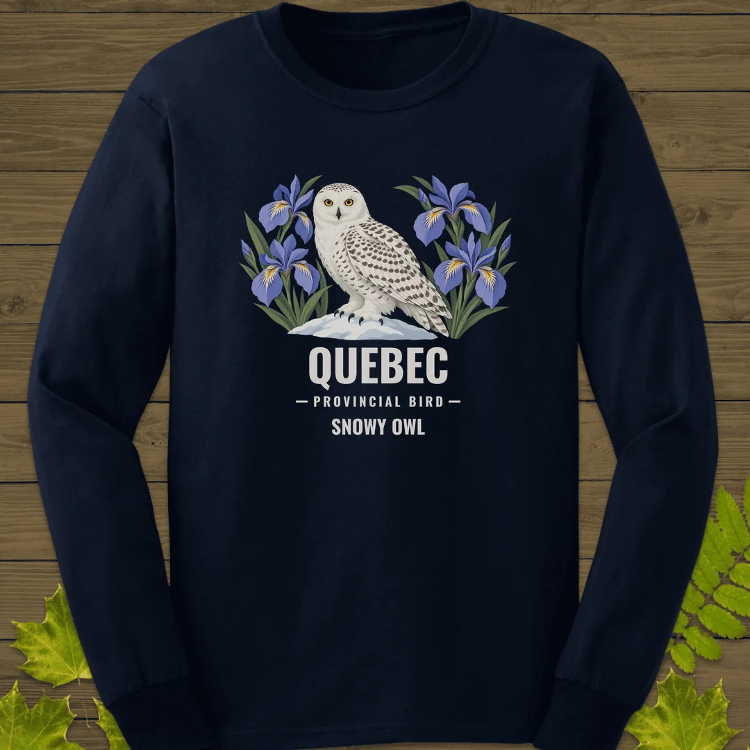 Quebec Provincial Bird Long Sleeve in Navy