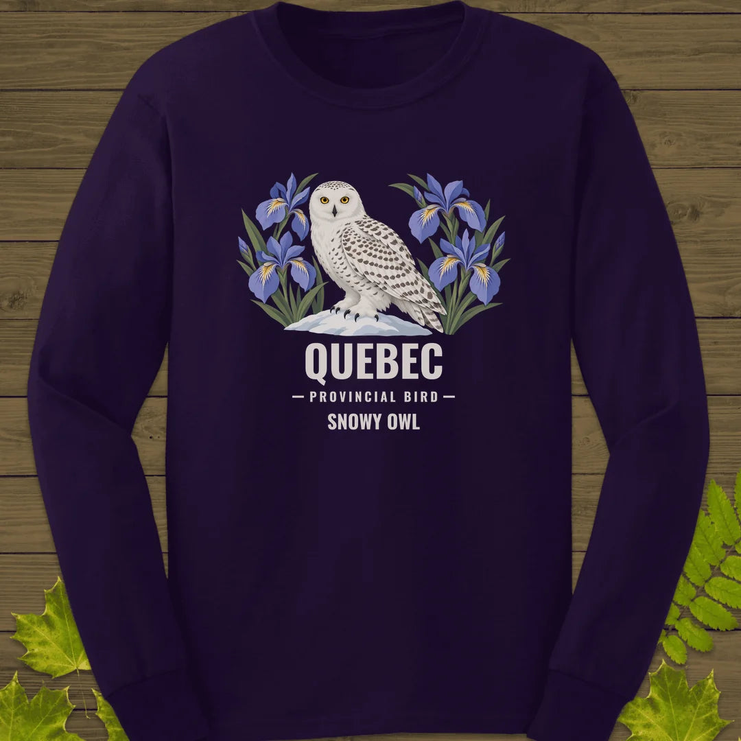 Quebec Provincial Bird Long Sleeve in Purple