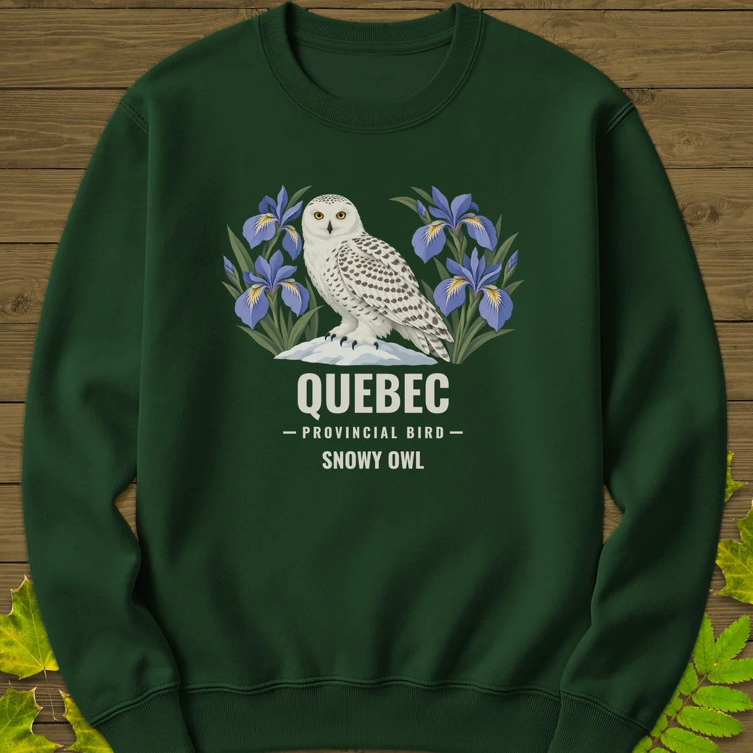 Quebec Provincial Bird Sweatshirt in Forest Green