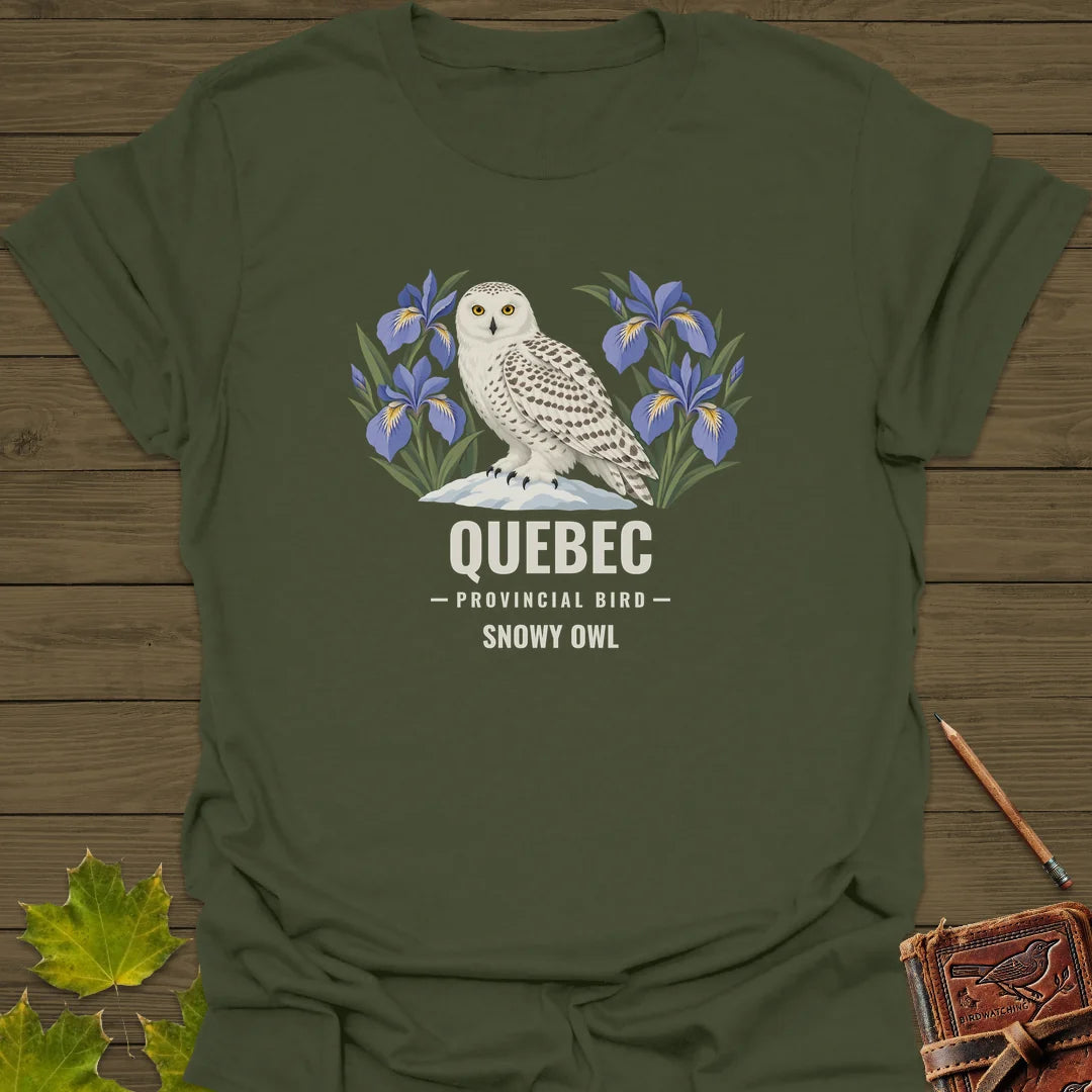 Quebec Provincial Bird T-Shirt in Military Green