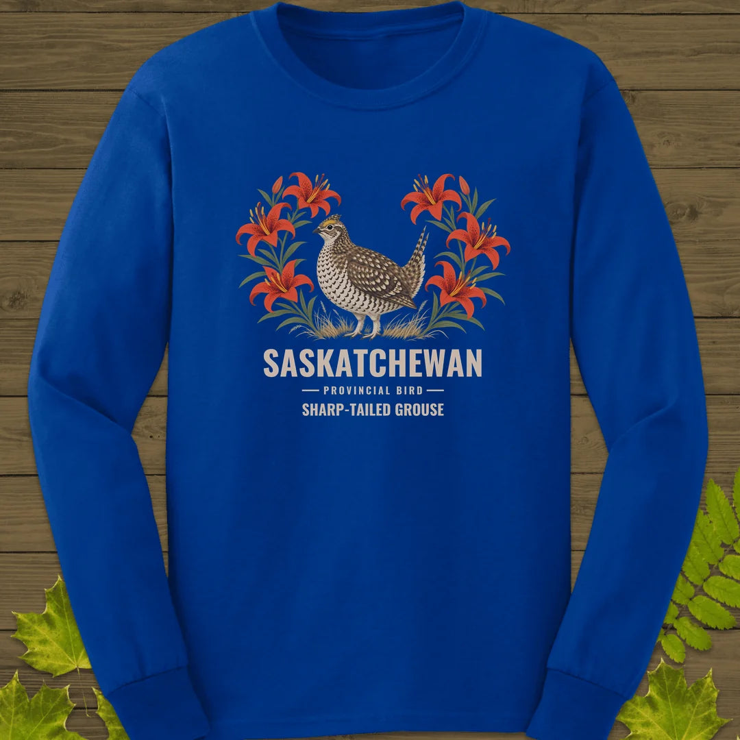 Saskatchewan Provincial Bird Long Sleeve in Royal