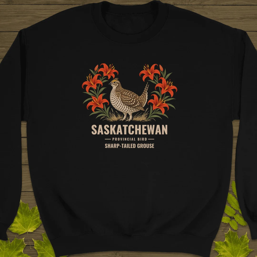 Saskatchewan Provincial Bird Sweatshirt in Black