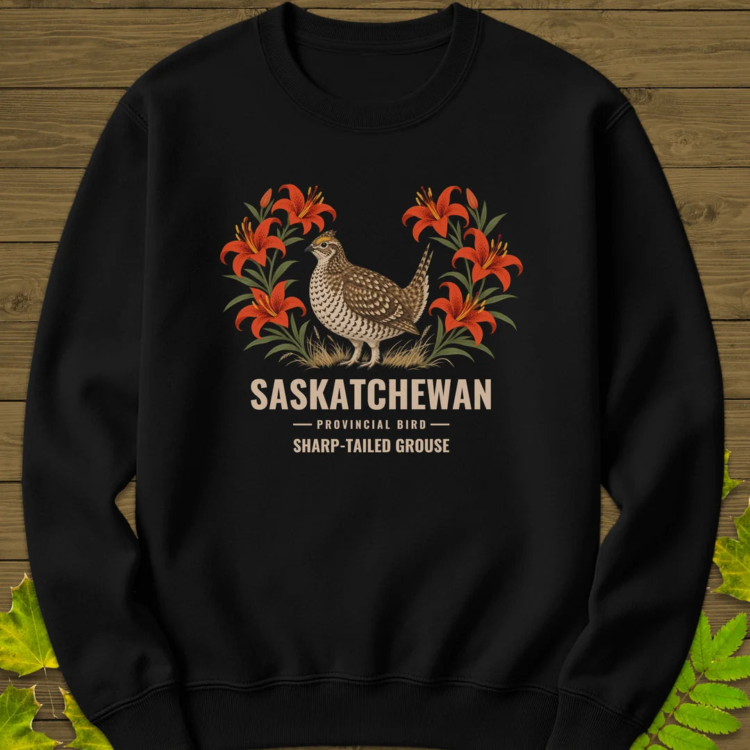 Saskatchewan Provincial Bird Sweatshirt in Black