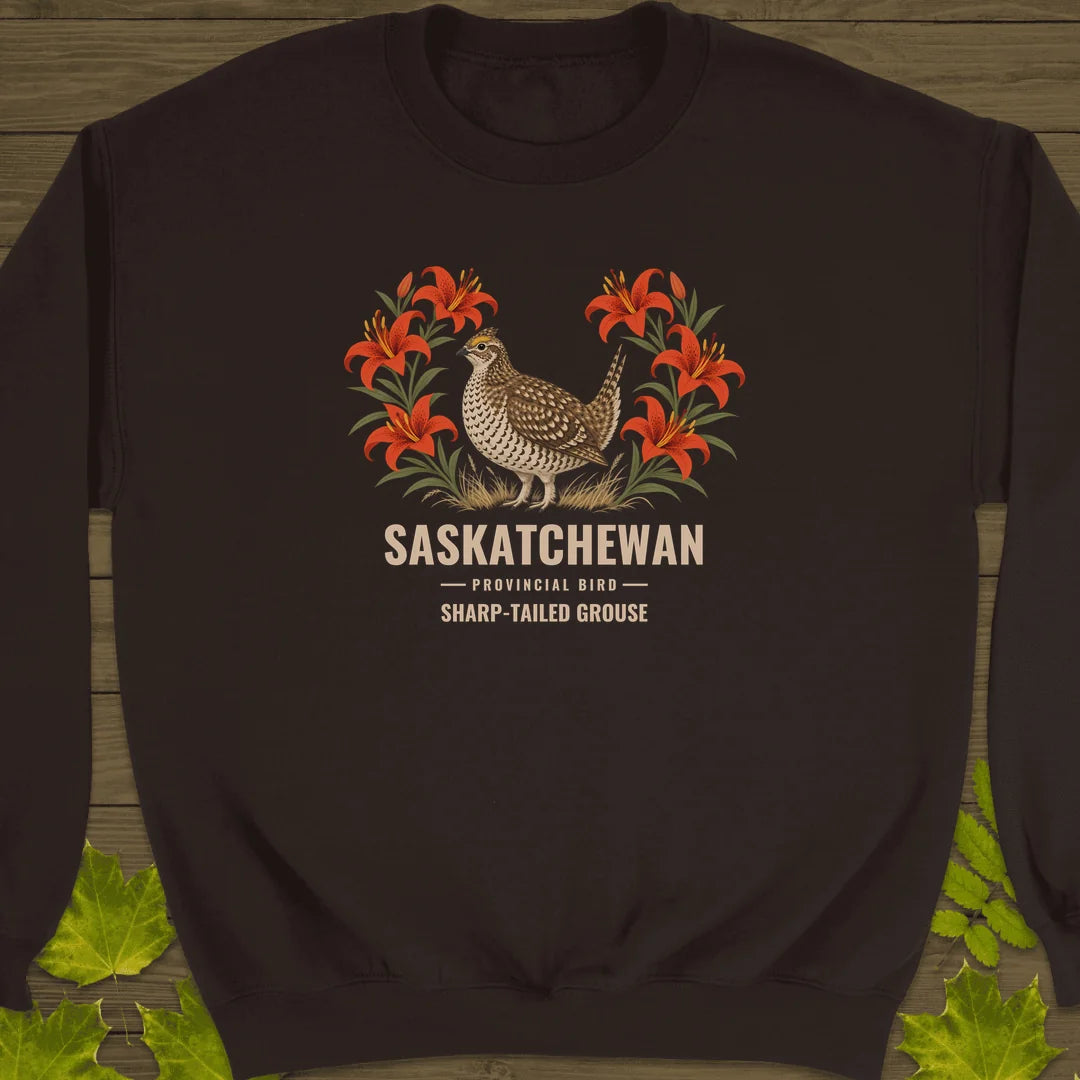 Saskatchewan Provincial Bird Sweatshirt in Dark Chocolate