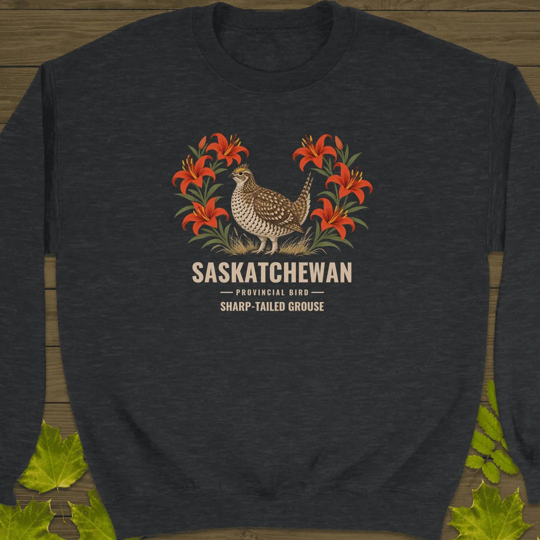 Saskatchewan Provincial Bird Sweatshirt in Dark Heather