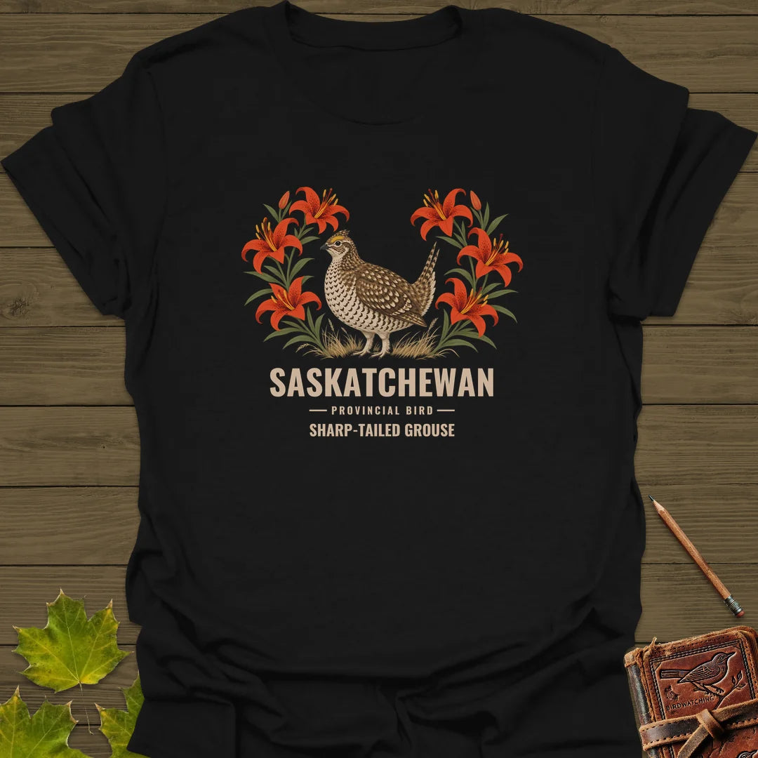 Saskatchewan Provincial Bird T-Shirt in Black