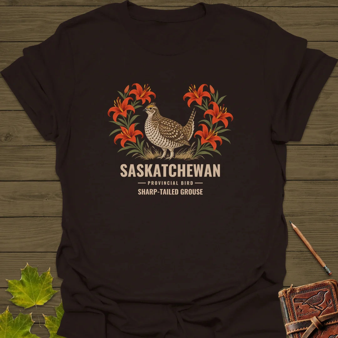 Saskatchewan Provincial Bird T-Shirt in Dark Chocolate