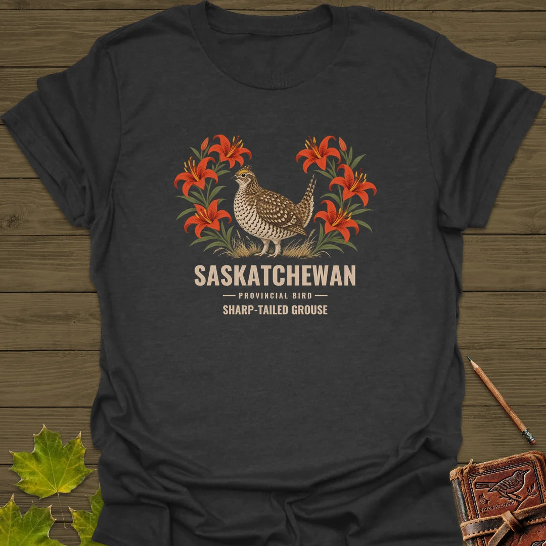 Saskatchewan Provincial Bird T-Shirt in Dark Heather
