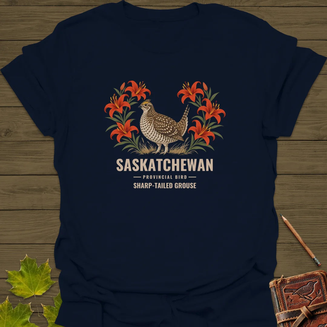 Saskatchewan Provincial Bird T-Shirt in Navy