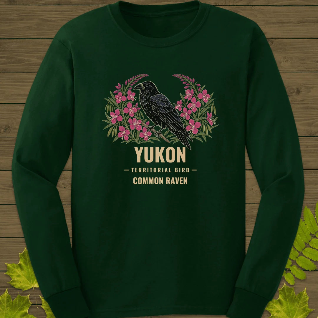 Yukon Territorial Bird Long Sleeve in Forest Green