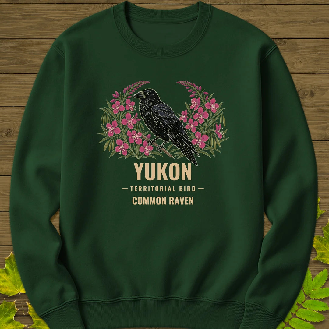 Yukon Territorial Bird Sweatshirt in Forest Green