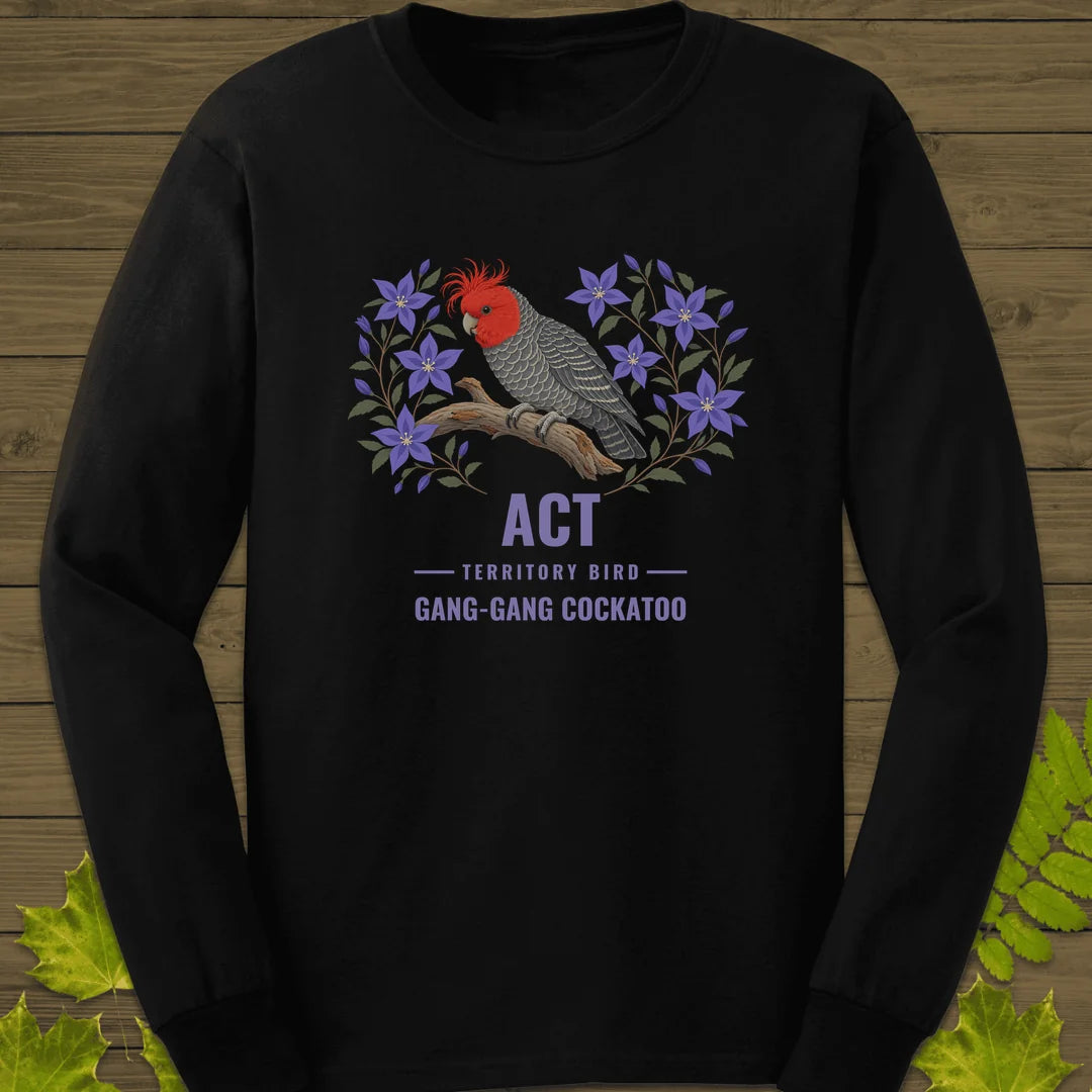 Australian Capital Territory Bird Long Sleeve in Black