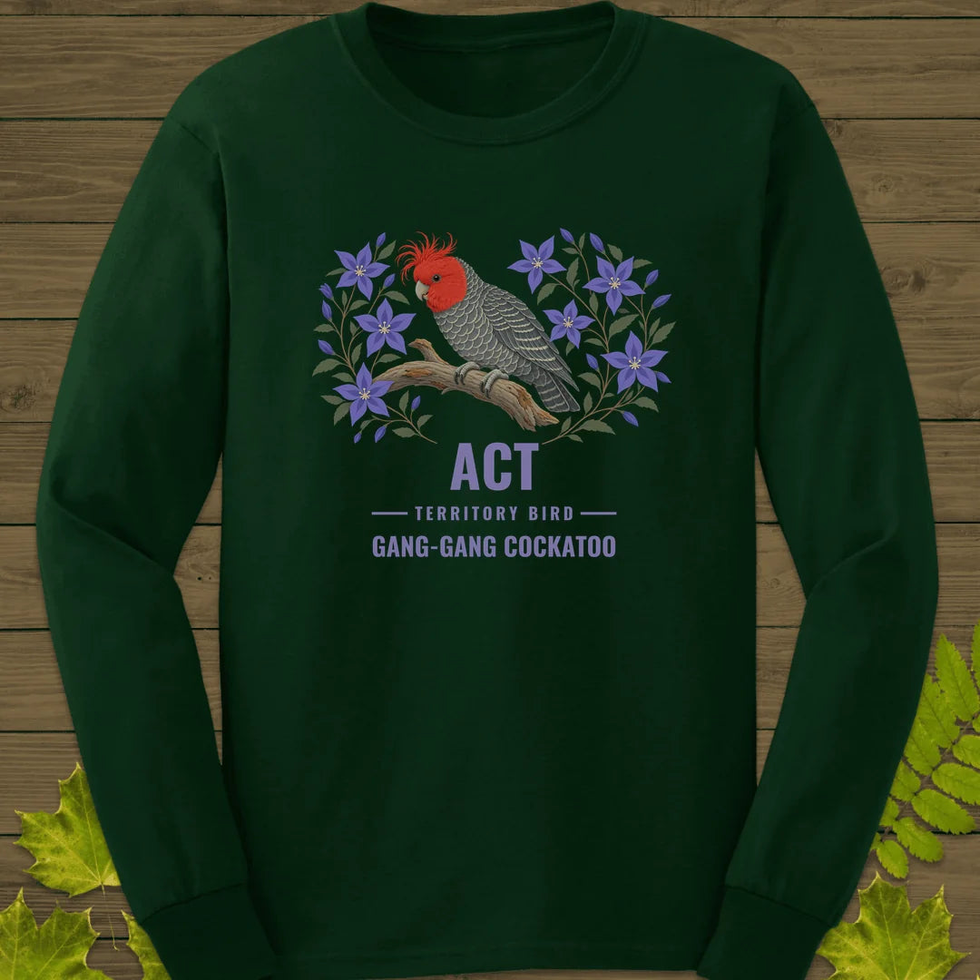 Australian Capital Territory Bird Long Sleeve in Forest Green