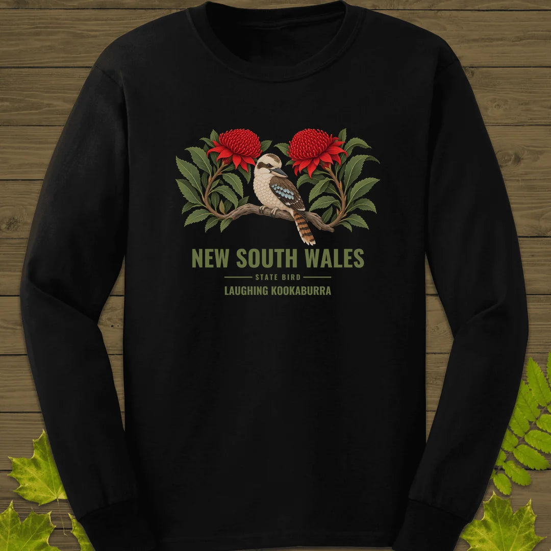 New South Wales State Bird Long Sleeve in Black