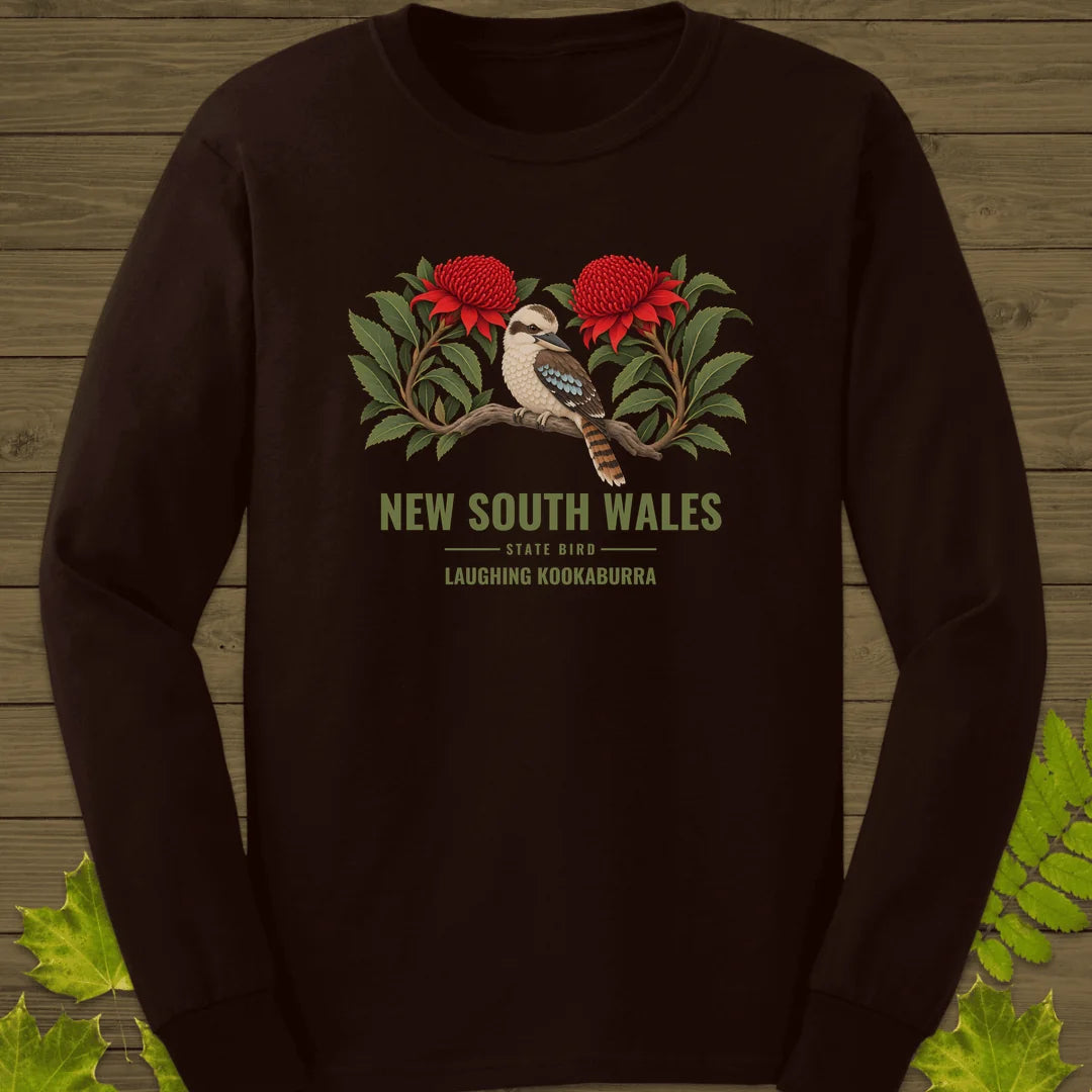 New South Wales State Bird Long Sleeve in Dark Chocolate