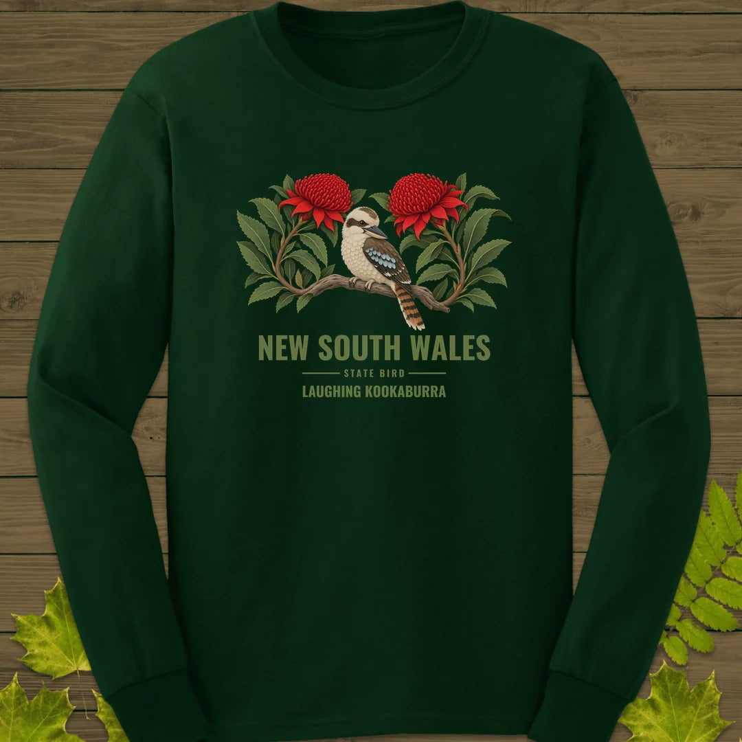 New South Wales State Bird Long Sleeve in Forest Green