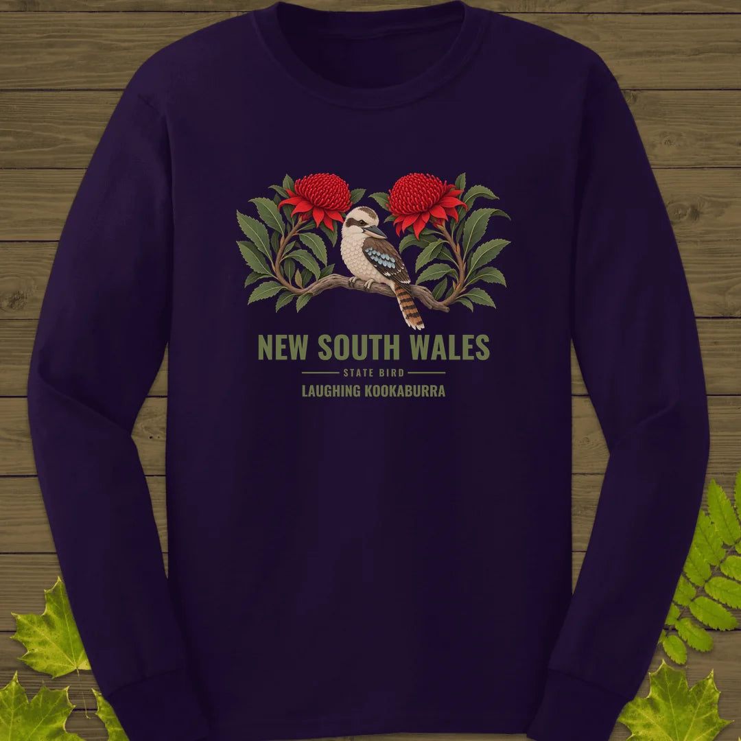 New South Wales State Bird Long Sleeve in Purple