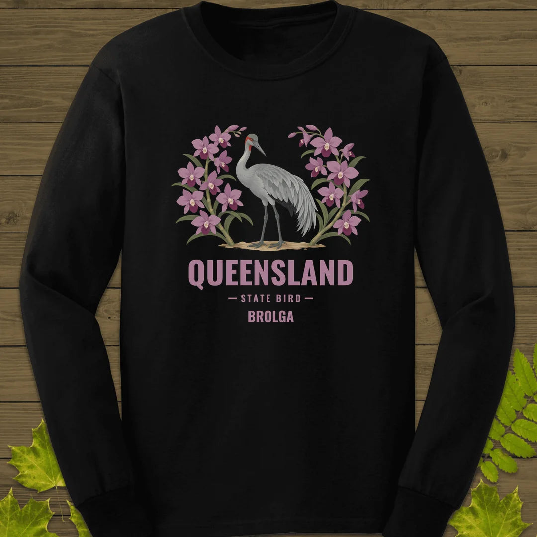 Queensland State Bird Long Sleeve in Black