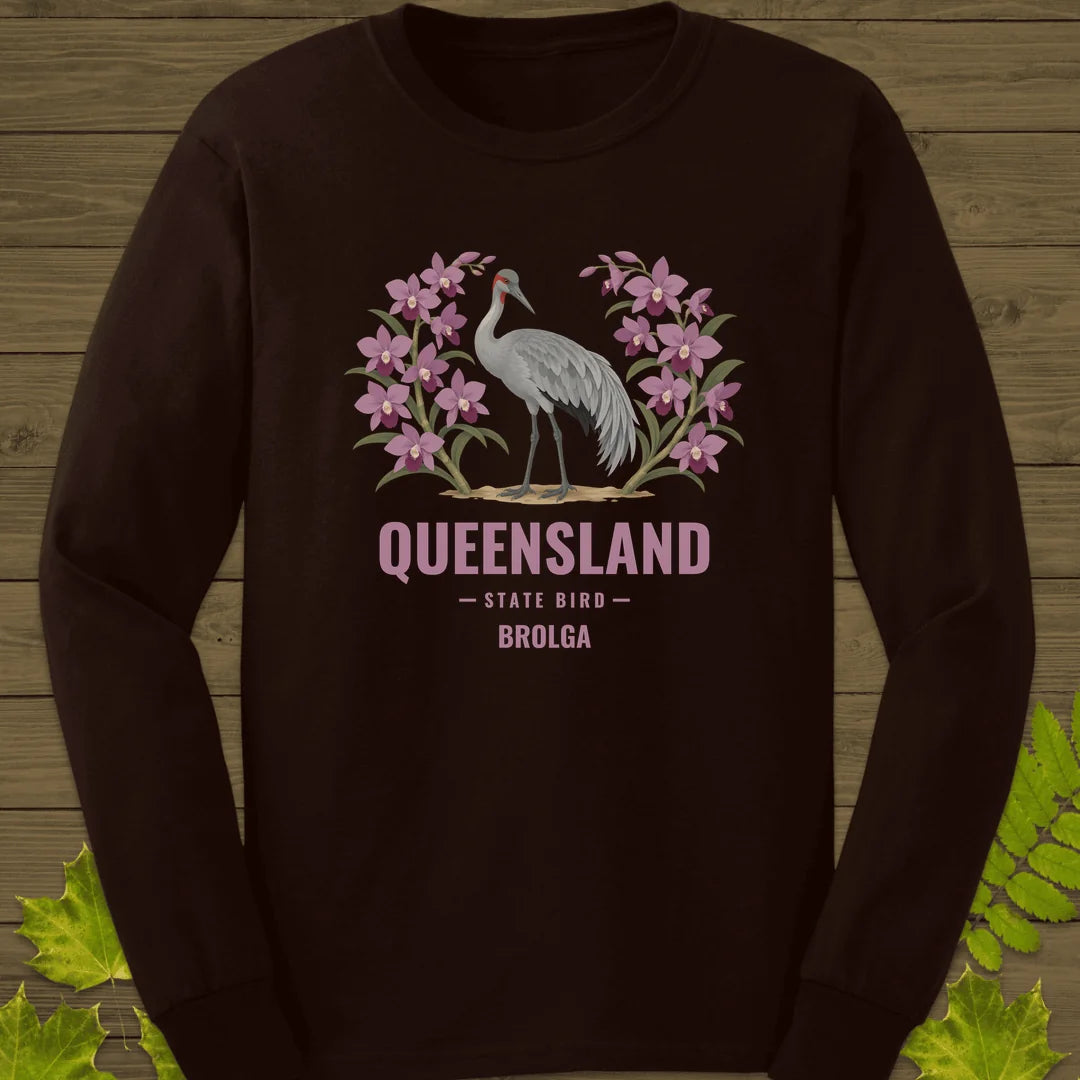 Queensland State Bird Long Sleeve in Dark Chocolate