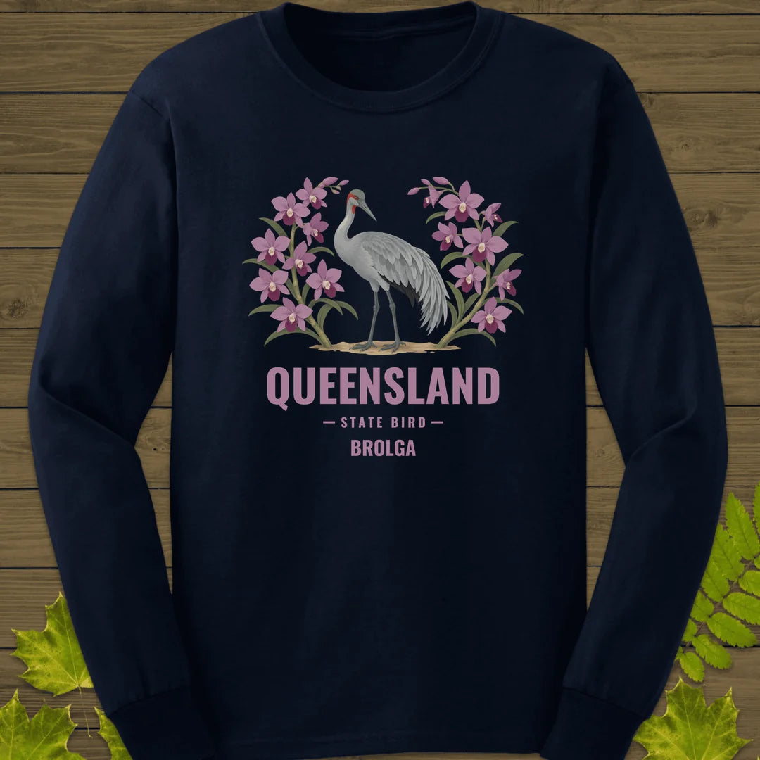 Queensland State Bird Long Sleeve in Navy