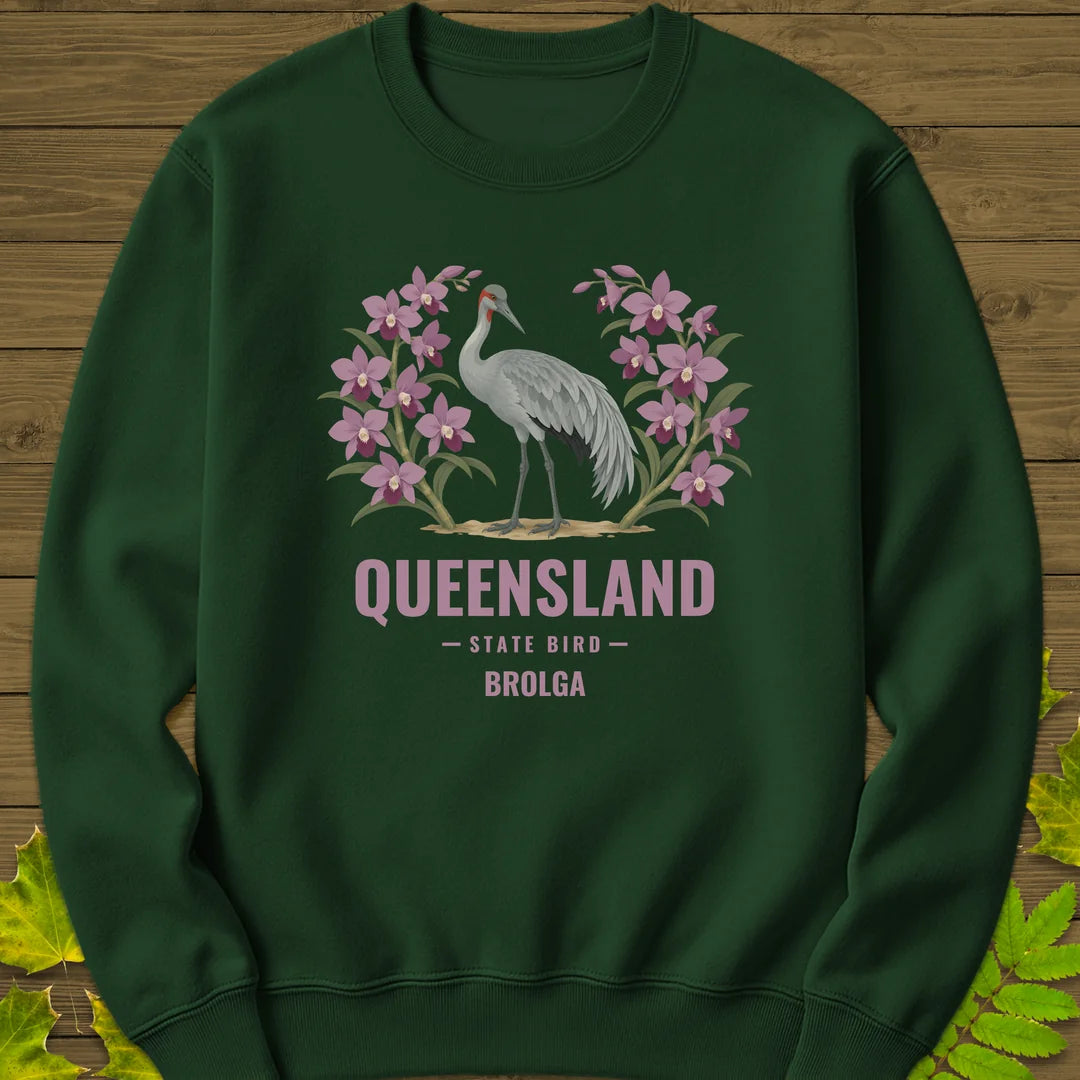 Queensland State Bird Sweatshirt in Forest Green