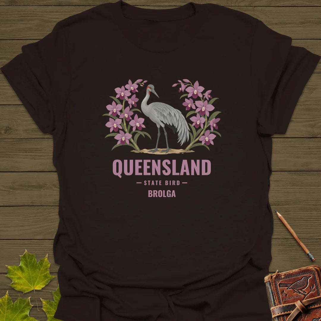 Queensland State Bird T-Shirt in Dark Chocolate