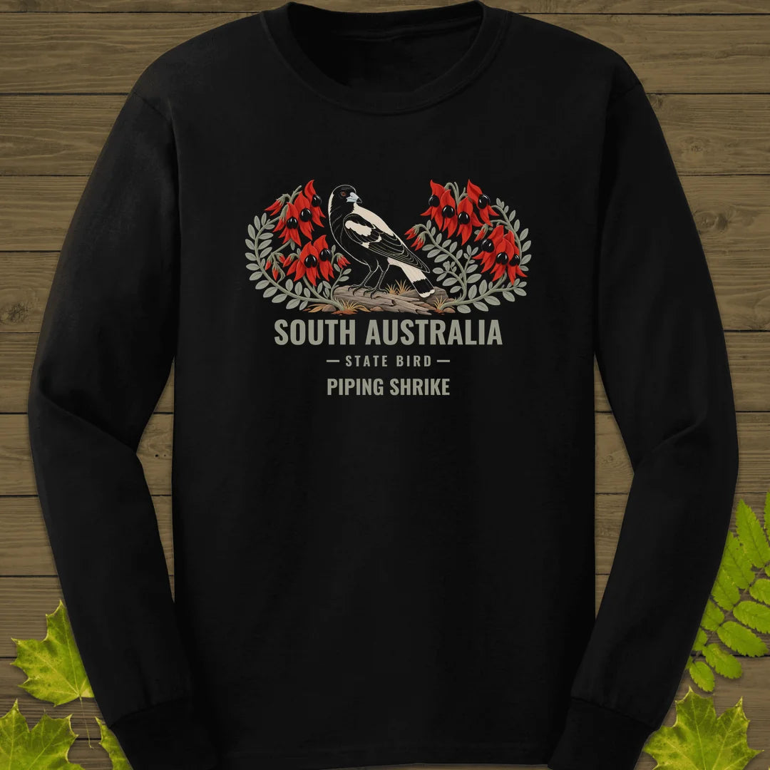 South Australia State Bird Long Sleeve in Black