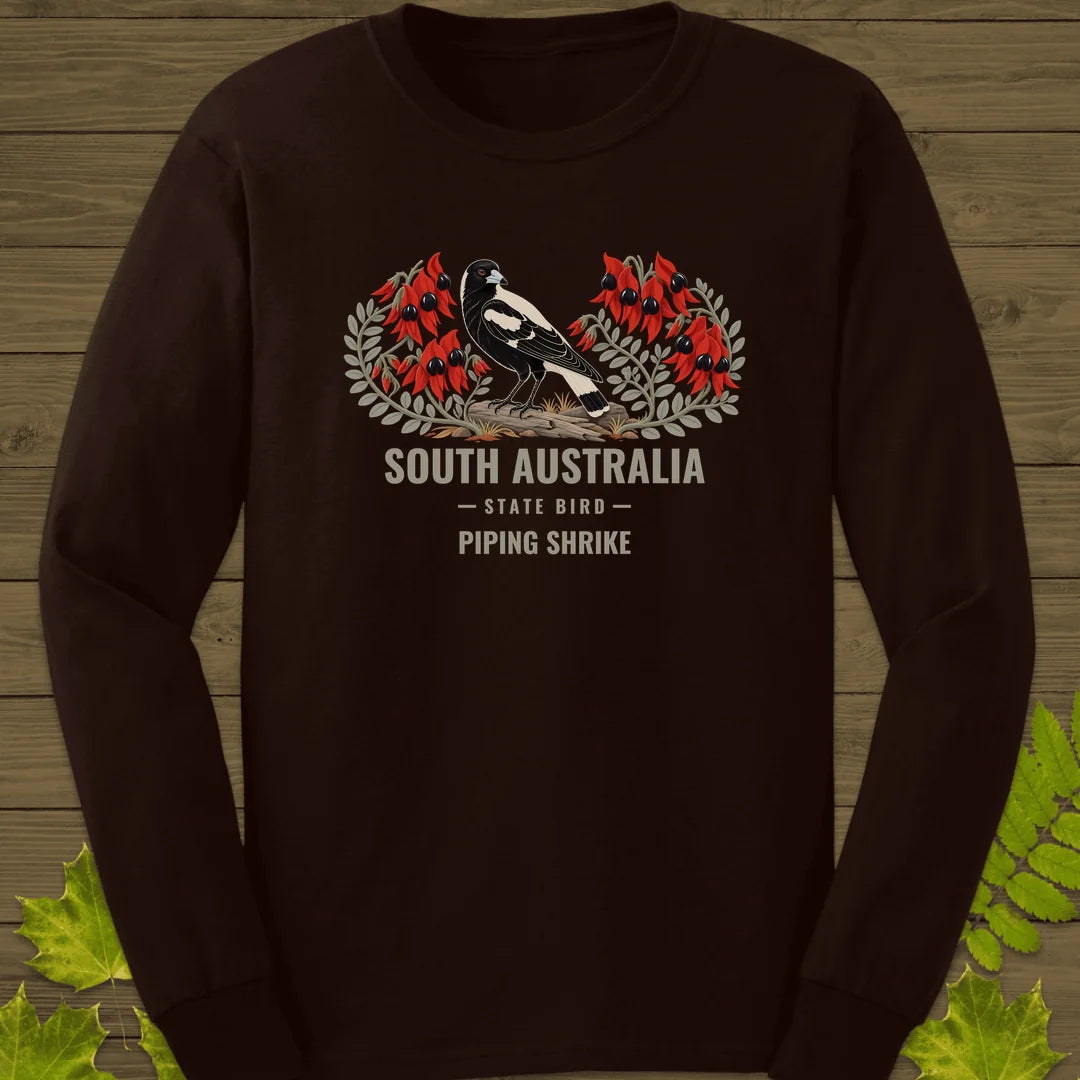 South Australia State Bird Long Sleeve in Dark Chocolate