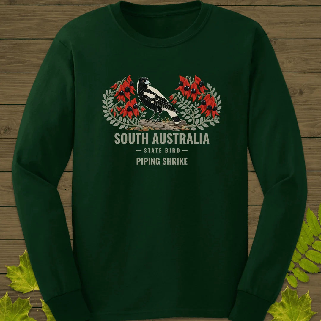 South Australia State Bird Long Sleeve in Forest Green