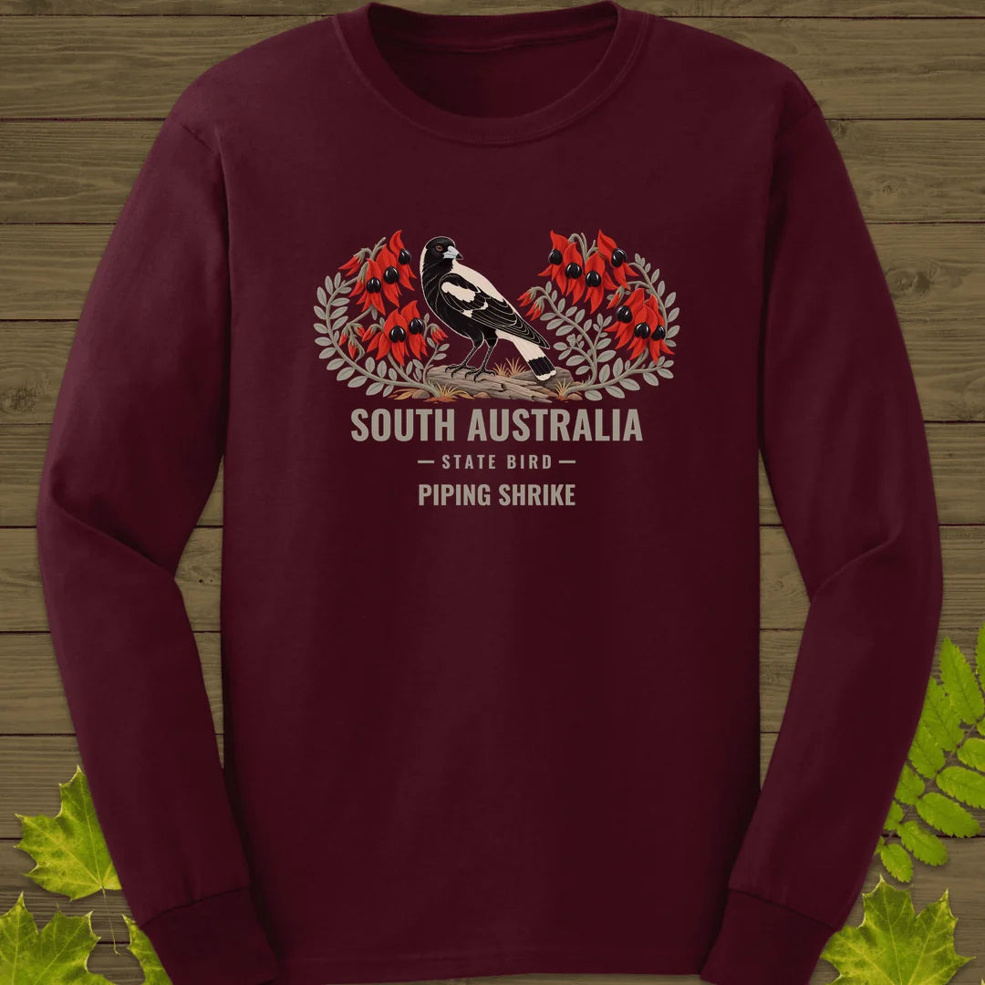 South Australia State Bird Long Sleeve in Maroon