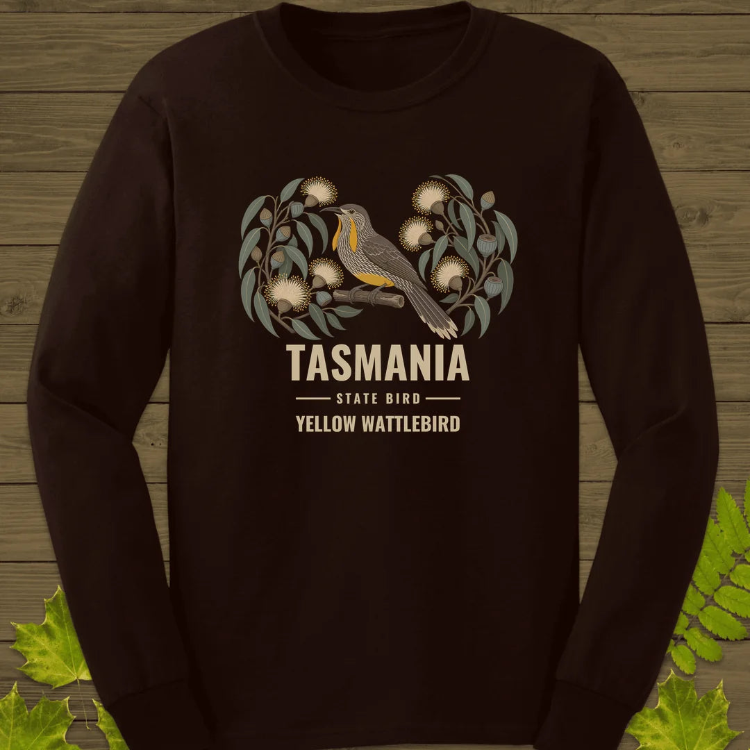 Tasmania State Bird Long Sleeve in Dark Chocolate